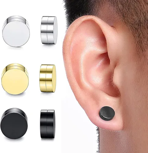 Miniatura 4 de Skyfun 46 pares de aretes magnéticos para mujeres y hombres sin perforación pendientes de acupresión Atheniz Magnetología linfvidad germanio