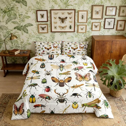 Miniatura 23 de Juego de ropa de cama Happy Camping de Homewish, tamaño individual, con diseño de osos cazadores y pinos, para niños, hombres, adultos, decoración