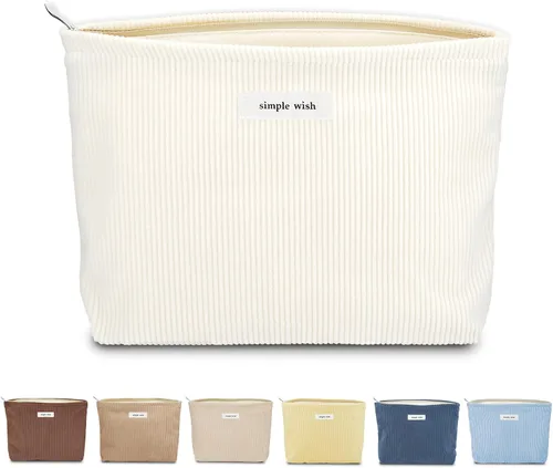 Miniatura 32 de Sminra Bolsa de Maquillaje Bolsa de Cosméticos Bolsa de Aseo de Lona Preppy para Mujeres Linda Bolsa con Cremallera Organizador Accesorios de Viaje