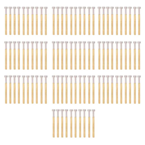100pcs PCB Prueba Pogo Pin Latón Cabeza Plana Resorte Prueba Sonda 2.36mm/0.1in Tubo Diámetro 34mm/1.3in Longitud