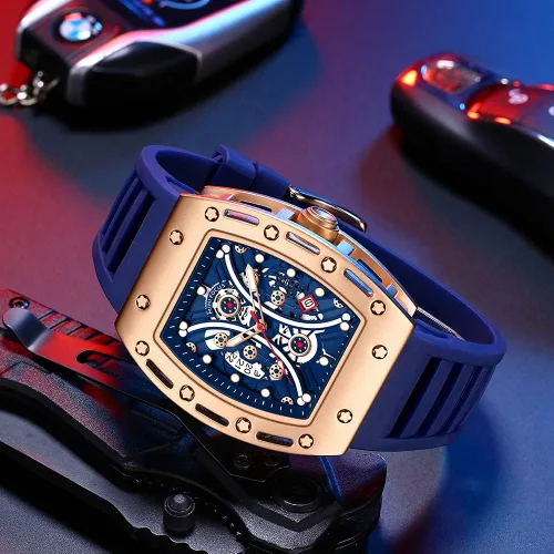 Miniatura 2 de MF MINI FOCUS Watch Wristwatch Fashion Hollow Big Dial Luminous Waterproof Sport Analog Quartz Business Mens Watches Silicon Strap Dress Watch