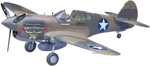 Hasegawa 1/32 P-40E Warhawk "Texas Longhorn con Pilot Figure, tanque de gota y 500ib Bomba