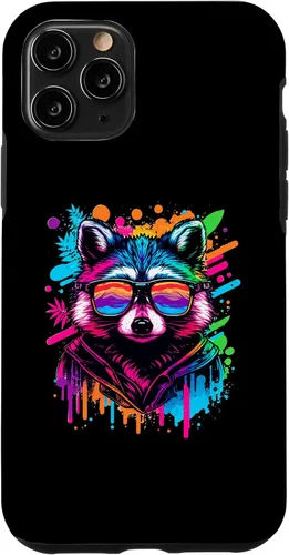 Miniatura 29 de Rainbow Raccoon Sunglasses Vaporwave Synthwave Retrowave Case for iPhone 17 Pro