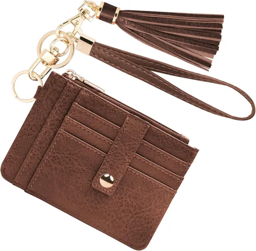 Miniatura 26 de KNGITRYI Billeteras pequeñas de pulsera para mujer RFID para tarjetas de crédito, cartera con llavero, cartera para tarjetas de crédito