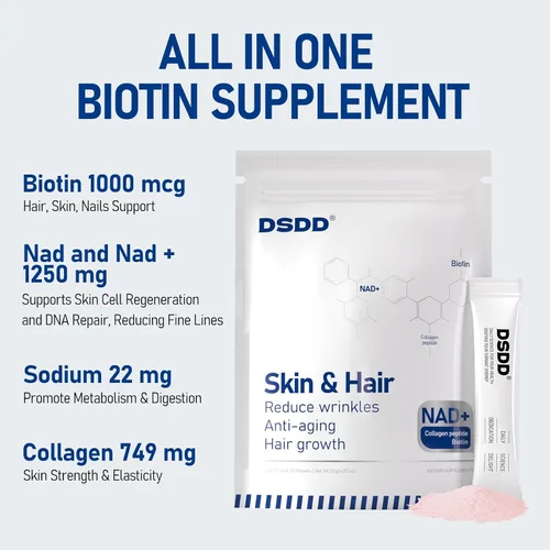 Miniatura 3 de Suplemento de biotina para apoyar el cabello, la piel y las uñas saludables, vitaminas para el crecimiento del cabello para mujeres y hombres