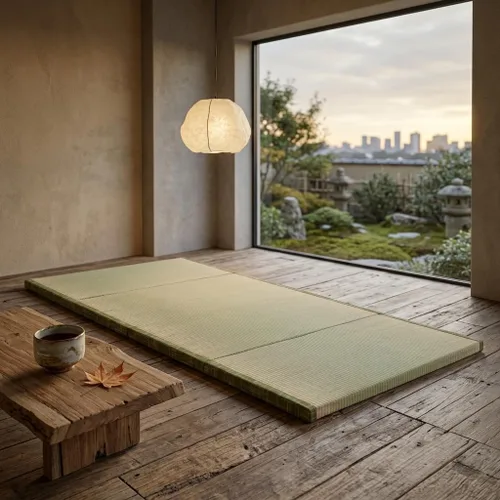 Miniatura 3 de MustMat Tatami Mat - Colchón japonés tradicional japonés, colchón de futón para piso, cama plegable de hierba rush, 35.4 x 78.7 x 1.2 pulgadas