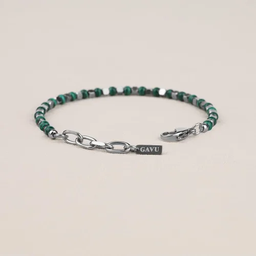 Miniatura 6 de GAVU Pulsera de cuentas de piedra para hombre con cierre de acero inoxidable