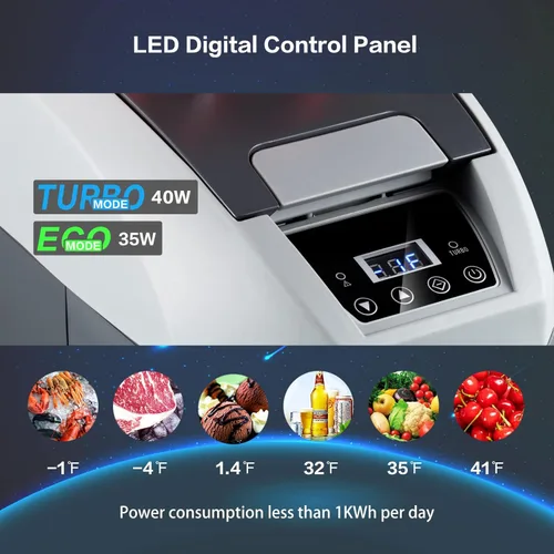 Miniatura 4 de Refrigerador portátil y congelador, refrigerador portátil para automóvil, refrigerador de 12 V, compresor de refrigeración de -0.4 ℉ ~ 50 ℉ para uso