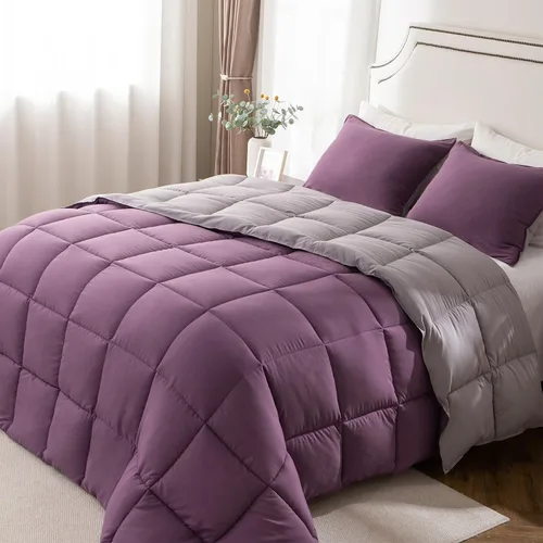 Miniatura 13 de KASENTEX - Juego de edredón individual/individual XL, reversible de doble color, plumón de ganso alternativo, ultrasuave, liviano, lavable a