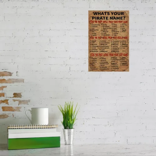 Miniatura 6 de EMOHAT Cartel de metal con texto en inglés "What is your pirate name" (What is your pirate name), cartel de metal para habitación, porche, cocina