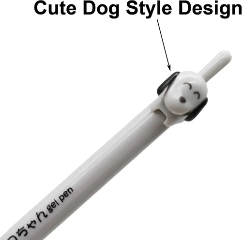 Miniatura 3 de Maydahui 12 bolígrafos retráctiles con forma de gato y perro, diseño de gatito, tinta negra para amantes de los gatos, estudiantes, suministros