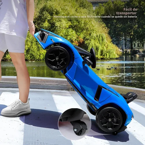 Miniatura 6 de ELEMARA Lamborghini Auto eléctrico de paseo para niños con puerta de tijera, vehículo eléctrico con control remoto, autos para niños para conducir