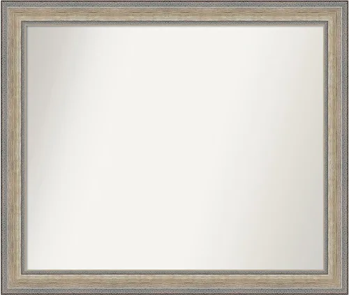 Miniatura 145 de Amanti Art Espejo de baño plateado para sobre fregadero, 28 x 47 pulgadas, espejo rectangular de plata imperial, marco de madera tradicional de gran