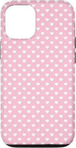 Miniatura 27 de Funda para iPhone 11 Pro Max con diseño de corazones, color rosa claro, blanco y rosa claro para mujeres y niñas