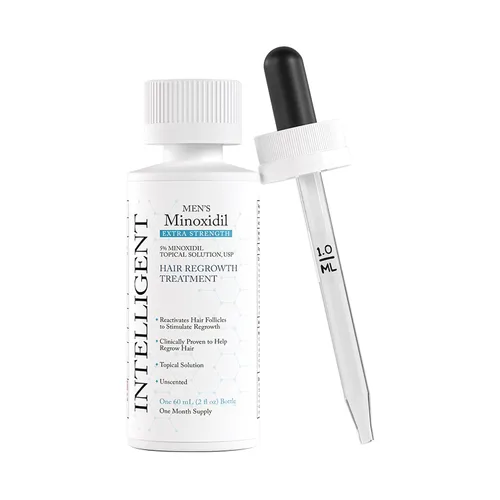 Intelligent Minoxidil | Secado rápido, sin grasa | Tratamiento tópico de crecimiento del cabello extra fuerte al 5% para hombres | 2 fl oz (2.0 fl