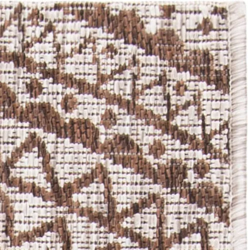Miniatura 5 de SAFAVIEH Alfombra lavable para exteriores, colección Courtyard - Pasillo de 2.3 x 8 pies, color beige claro y marrón claro, no desprende pelusa
