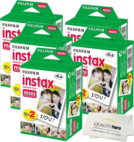 Miniatura 4 de Película instantánea Fujifilm INSTAX Mini (Blanco) para cámaras Fujifilm Mini 8,9,11,12 con paño de microfibra de calidad para fotos (20 impresiones)