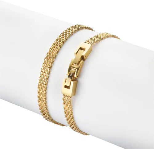 Miniatura 4 de Geoffrey Beene Pulsera de eslabones de malla italiana de acero inoxidable de 0.236 in de 8.5 pulgadas