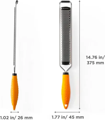 Miniatura 2 de Deiss PRO - Rallador de queso resistente y rallador de queso, rallador de verduras y pelador giratorio de verduras, pelador afilado de acero