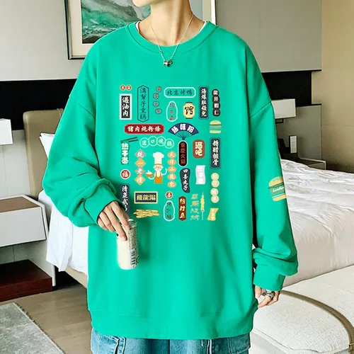 Miniatura 4 de EELHOE Mens Tshirts Prtined Graphic Baggy Cotton Long Sleeve Crewneck Tops Sun Protection Fashion Fishing Sweatshirt