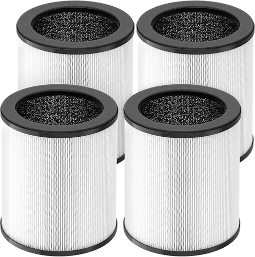 Miniatura 8 de LINNIW Filtro de repuesto KJ80 compatible con purificador de aire Druiap KJ80, filtro giratorio 3 en 1 de 360° de filtro HEPA, carbón activado