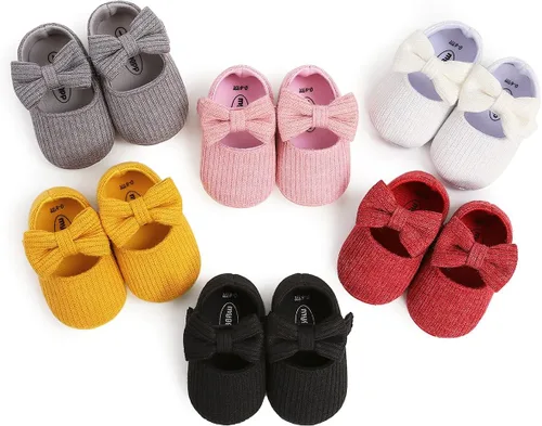 Miniatura 7 de Zapatos de bebé Mary Jane planos antideslizantes suela suave bebé bebé zapatos primeros caminantes fiesta Navidad vestido zapatos