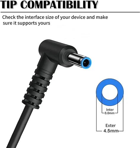Miniatura 2 de Blue Tip - Repuesto de 65 W para cargador de portátil HP compatible con HP Pavilion x360 14 15 17, Envy 13 15 X360, Elitebook 840 G5, ProBook