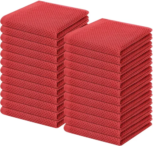 Miniatura 20 de Homaxy Paños de cocina de 100% algodón con tejido de gofre, ultra suaves, absorbentes, de secado rápido, 12 x 12 pulgadas, paquete de 6, amarillo