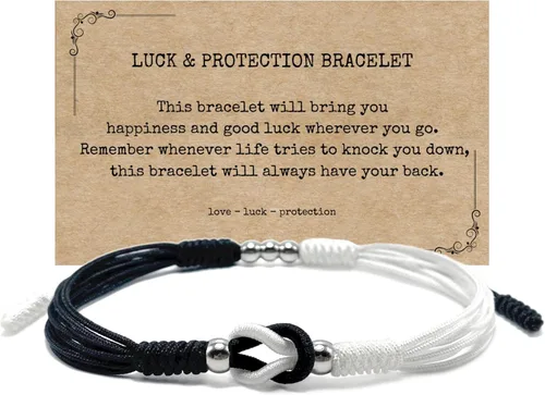 Miniatura 10 de LAMIBEE Infinity Surfer - Pulsera de la amistad con amor y amistad con color multicolor, cuerda de protección de nudo tibetano de la suerte tejida