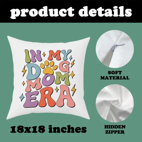 Miniatura 2 de Fokongna in My Dog Mom era Dog Mom - Fundas de almohada decorativas de 18 x 18 pulgadas, funda de almohada Love Gy Lover Proud Mama Pet Owner
