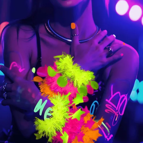 Miniatura 9 de Mega-L - 12 pulseras de fiesta que brillan en la oscuridad, suministros de fiesta que brillan en la oscuridad, pulsera de luz negra fluorescente