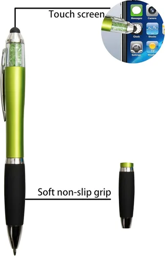 Miniatura 2 de MiSiBao Bolígrafos para pantallas táctiles, tinta negra, punta media de 0.039 pulgadas, con cristales y agarre cómodo (8 unidades + 3 repuestos)