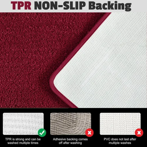 Miniatura 4 de YHF - Alfombras de baño de 20 x 32 pulgadas, extra gruesas y suaves, de microfibra peluda, lavables a máquina, alfombras de baño absorbentes, tapete