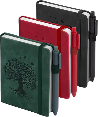 Miniatura 8 de 3 paquetes de cuadernos de bolsillo para diario, A6 pequeño, total 360 páginas, cuadernos para tomar notas, diarios para escritura, mini blocs