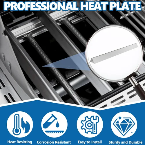 Miniatura 5 de SafBbcue 67669 Barras aromatizantes de 18-1/8 pulgadas para parrillas de gas Weber Summit 400 Series E/S-420/450/440/460/470, 9 piezas de repuesto