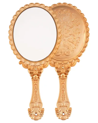 XPXKJ Espejo de Mano Vintage Espejo de Mano con Mango Espejo de Vanidad de Maquillaje Espejos de Viaje (Dorado)