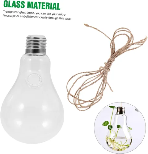 Miniatura 7 de BESTonZON 3Pcs Hanging Glass Planters Stylish Plant Holders Water Plant Containers for Home Decor for Terrarium and Succulent Display Smooth Surface
