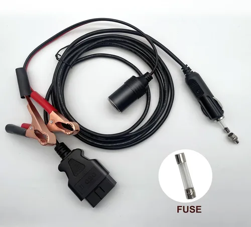 Miniatura 2 de OBD II - Cable de alimentación de emergencia para vehículo ECU, cable de diagnóstico para automóvil, ahorro de memoria (9.8 ft) con clip