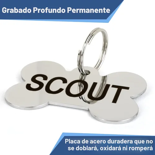 Miniatura 3 de Placa de identificación para mascotas, de acero inoxidable, etiquetas personalizadas para perros y gatos, hasta 8 líneas de texto personalizado