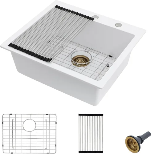 Miniatura 36 de Fregadero de preparación de barra de montaje inferior de 12 x 16 pulgadas, color negro mate, compuesto de cuarzo, clásico bajo encimera, lavabo