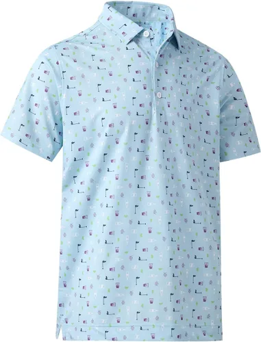 Miniatura 3 de DEOLAX - Camisetas polo de manga corta para hombre, diseño estampado de moda que absorbe la humedad, para golf