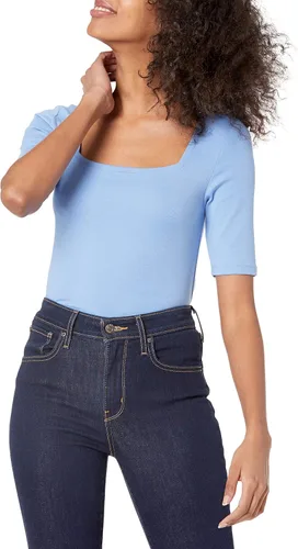 Amazon Essentials - Camiseta de manga corta y cuello cuadrado para mujer