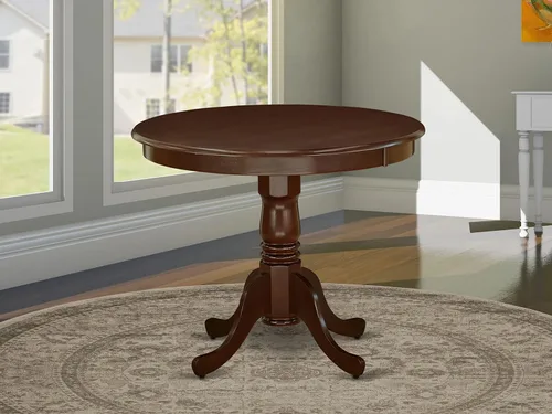 Miniatura 10 de East West Furniture ANT-ABK-TP Mesa de Comedor Antigua - una Mesa Redonda de Cocina con Superficie/Tablero y Base de Pedestal, 36x36 Pulgadas, Negro