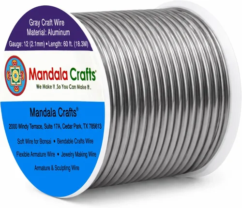 Miniatura 288 de Mandala Crafts - Alambre de aluminio anodizado de 8 calibre para hacer joyas - 9.75 m de alambre flexible negro colorido - Flexible para bonsái