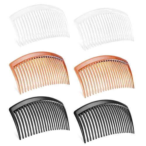 6 peines laterales de pelo de 3.15 pulgadas con 3 colores, peine de peluquero profesional para peinar y arreglarse, peines franceses para bodas,