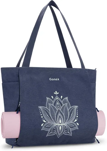 Miniatura 9 de Gonex Bolsa para Esterilla de Yoga, Bolsa Grande con Múltiples Bolsillos para Mujeres y Hombres, Portador de Esterilla de Lona, Cremallera Completa