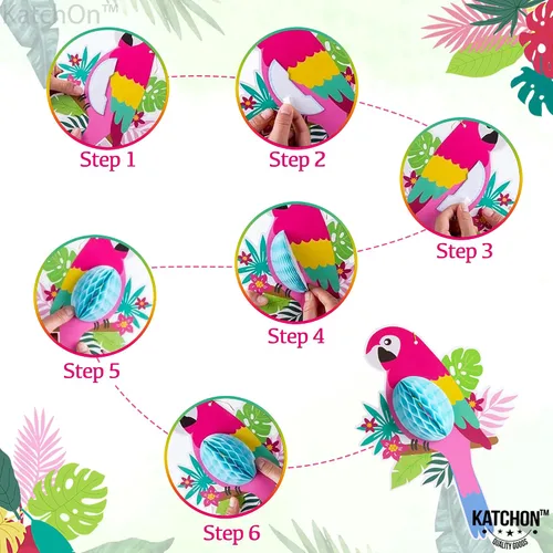 Miniatura 3 de KatchOn, Decoraciones grandes de pájaros tropicales – 12 x 5.3 pulgadas Decoraciones temáticas de selva, decoraciones de fiesta Luau, decoraciones