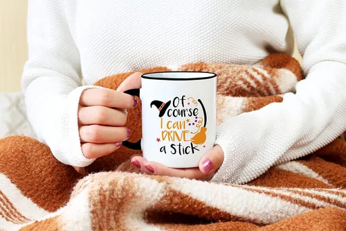 Miniatura 5 de Casitika Regalos de bruja. Taza de bruja con temática de Halloween. Por supuesto que puedo conducir un palo de 11 oz taza de juego de palabras