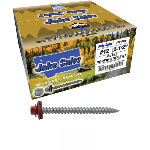 Miniatura 42 de 12 tornillos para techos de metal gris ABC de 2-1/2 pulgadas, cabezal de arandela hexagonal, arranque automático/roscado, arandela EPDM. 1 bolsa
