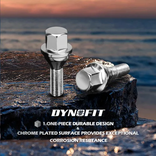 Miniatura 6 de dynofit 12x1.25 Tornillos de perno de rueda OEM/Stock, juego de 20 piezas con vástago de 28mm, hexágono de 19mm, 2.45 pulgadas de longitud, pernos